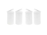 19 DRAM POP TOP Bottles Qty CASE Size Count Squeeze top Rx Pill Bottles Prescription Crafts Coins Storage Medicine 420 Containers Made in USA (4 PCS, White - Solid (Opaque)