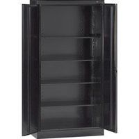 Tennsco 7218 24 Gauge Steel Standard Welded Storage Cabinet, 4 Shelves, 150 lbs Capacity per Shelf, 36" Width x 72" Height x 18" Depth, Black