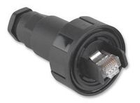 BULGIN PX0834/B CAT5E ETHERNET COUPLER, PLUG, 8WAY CABLE