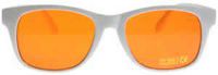Colored Lens Color Therapy Glasses - White Frame Classic Style (Orange)