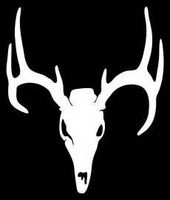 Chase Grace Studio Elk Skull Hunting Vinyl Decal Sticker|WHITE|Cars Trucks Vans SUV Jeeps Laptops Wall Art|5.75" X 5.5"|CGS425