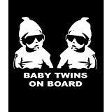 Baby Twins On Board Baby Carlos Funny Decal Vinyl Sticker|Cars Trucks Vans Walls Laptop| White |7 x 5.5 in|CCI1181