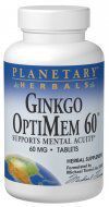 Ginkgo OptiMem 60 Planetary Herbals 45 Tabs