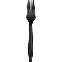 Club Pack of 600 Jet Black Premium Heavy-Duty Plastic Party Forks