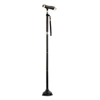 Crutches Folding Old Man Using Four-Legged Walking Stick Illuminated for The Elderly Men and Women Thickening Telescopic Black (Color : Black, Size : 83-96cm)