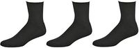 Sierra Socks Diabetic Arthritic Men Ankle Cushioned Sole Smooth Toe 3 Pair Pack (Sock Size 10-13, Shoe Size 6-12, Black)