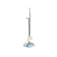 Broom and Dustpan With Long Handle Telescopic Up Plastic Soft Brush Upright Broom and Dustpan Non-Slip Handle Non-stick Hair Broom Set for Room Office Schools Toilet Garden Home Kitchen