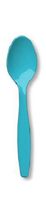 Club Pack of 600 Bermuda Blue Premium Heavy-Duty Plastic Party Spoons
