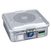 Miltex Sterilization Container with Lid, Vacuum, Solid Bottom, 6" Height