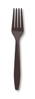 Creative Converting Touch of Color Premium 24 Count Plastic Forks, Chocolate Brown