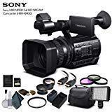 Sony HXR-NX100 Full HD NXCAM Camcorder (HXR-NX100) with 64GB Memory Card, Extra Battery and Charger, UV Filter, LED Light, Case, Telephoto Lens, Wide Angle Lens, and More - Advanced Bundle