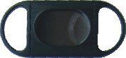 64 Gauge Black Plastic Cigar Cutter with Stainless Steel Double Blade