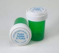Pill Bottle Green-Reversible Cap- Prescription Vials-RX Medicine Container-8,13,16,20,30,40 & 60 Dram-Full Cases (8 Dram/410 Units)