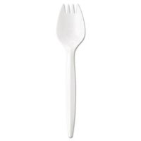 GENERATIONS Consumer MWSPKIW Wrapped Cutlery, 6 1/4quot, Spork, White, 1000/Carton