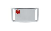 Custom Engraved Medical ID Alert Plate with Embossed Emblem for 5/8" or 16 mm Wrist Band.
