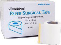 Reliamed Paper Surgical Tape, 2" X 10 Yds., Latex Free, Hypoallergenic