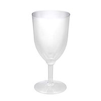 Party Essentials N8124 Hard Plastic 1-Piece Wine Glass Box Set, 8-Ounce Capacity, Clear (Case of 48)