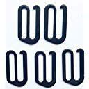 Swimsuit Bra Hooks - Nylon Coated Metal - Black - 1" - Qty 5