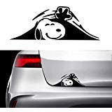 Trunk Peek Snoopy Vinyl Decal Sticker (Black)