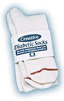 Diabetic Sock Men'S White Size 10-13
