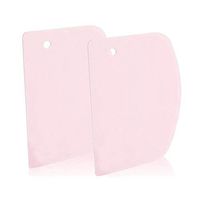 Yougou01 Squeegee Scraper Baking Tool, Food Grade Plastic Toast Pasta Knife (Two Packs) ，Simple and practical (Color : Pink, Size : 13.5 × 9.1 × 0.2cm)