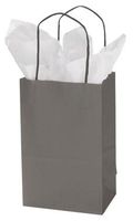 Small Storm Gray Paper Shopping Bags - Case of 100