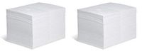 New Pig Corporation New Pig Oil Mat - 28 Ounce Absorbency - 100 Heavyweight Oil Absorbent Pads - 15" x 20" - MAT403, White (Тwо Расk)