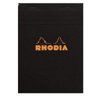 Rhodia Staplebound Black 6 x 8.25 Lined with Margin Notepad - R166009