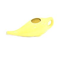Leak Proof Durable Ceramic Neti Pot Non-Metallic and Lead Free Comfortable Grip | Microwave and Dishwasher Friendly Natural Treatment for Sinus and Congestion (Yellow)
