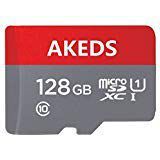 AKED 128GB SD Micro Memory Card with Free Adapter, High Speed 128 GB SD Micro Card Class 10 Memory Card for Memory Expansion, Movie Music Storage, Portable Carrying, Data Copy and Traffic Recorder Mem