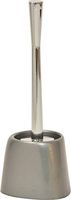 EVIDECO 6618180 Free Standing Toilet Brush Chrome and Holder Shiny Color, 4.92" L x 4.92" W x 14.17" H, Gray