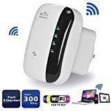 WissBule WiFi Range Extender Wireless Repeater Signal Booster Amplifier 300Mbps Wireless N Mini AP Access Point 2.4GHz Network Band with Gigabit Port High Gain Antenna Complies IEEE 802.11b/g/n