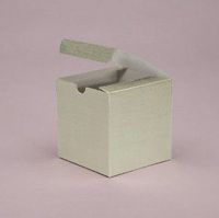 3in. x 3in. x 3in. Silver Linen Foil Square Boxes - Pack of 25