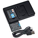 DSTE Replacement for 2X NP-BN1 Battery + Rapid Dual Charger with Micro USB Cable Compatible Sony DSC-W330 W350 W560 W570 W580 W610 W800 W810 WX50 WX220 QX10 QX100 KW1 TF1 T110 TX20 TX30 Camera