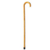 LFFME Wooden Cane, Old Man's Walking Stick, Non-Slip Comfortable Durable, Crook Style & Walking Aid, Bamboo Crutch with Rubber Tip, Unisex Lightweight and Strong,A