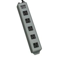 Tripp Lite 5 Outlet Waber Switchless Industrial Power Strip, 6ft Cord with 5-15P Plug (602)