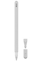 Josi Minea 3-in-1 Protective Elastic Skin Cover with Front & Back Caps - Shockproof & Anti-Scratch Thin TPU Silicone Case Shield Guard Compatible with Apple Pencil 2 / 2nd Generation [ Clear ]