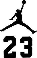 NBA Jordan 23 Jumpman Logo AIR Huge Vinyl Decal Sticker for Wall Car Room Windows (5.5" inches (Black)