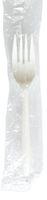 Daxwell Medium Weight Polypropylene 6 5/8" Fork, Individually Wrapped, White, Recyclable (Box of 250)