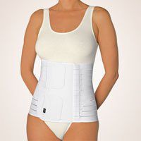 BORT 104150 PostOban® Thorax Abdominal Support Binder Post-Operative, Post Pregnancy, Abdominal Injury Post-Surgical Abdominal Binder Bariatric Belly Plus Size Made in Germany (White, Size 2/10.2")