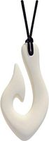 Munchables Hawaiian Fish Hook for Lighter Chewers - Sensory Chew Necklace by (Bone)