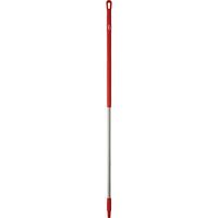Vikan 29394 59" Stainless Steel Handle with Threaded Tip, 1-7/32" Diameter, Red