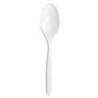 Party Essentials Heavy Duty Hard Plastic Disposable Soup Spoons, 7”, White (Case of 1,000) (N100904)
