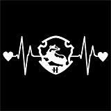 Hufflepuff Hogwarts Heartbeat Vinyl Decal Sticker | Cars Trucks Vans Walls Laptops Cups | White | 7.5 X 2.8 Inch | KCD1178