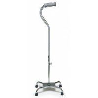 Lumex Silver Collection Low Profile Quad Canes -Aluminum, Standard Grip, Large Base (12" x 8") - Case of 4