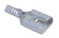 NTE Electronics 76-FD16-187 Brass Terminal Non-Insulated Female Disconnect, Electro Tin Plated, 0.032" x 0.187" NEMA Tab, 16-14 AWG Wire Size