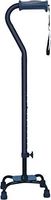 Hugo Adjustable Quad Cane for Right or Left Hand Use, Black, Small Base