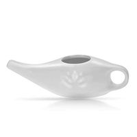 Ceramic Neti Pot for Nasal Sinus Cleansing Wash Irrigation Relief - Microwave and Dishwasher Safe - Lead Free