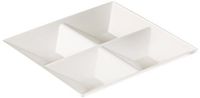 Yanco RM-822 Rome 4-Compartment Plate, Square, 11.5" Length, 11.5" Width, 1.5" Height, Melamine, White Color, Pack of 12