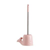 JYEMDV Creative Fashion Whale Toilet Cleaning Brush Set Bathroom No Dead Corner Brush Wash Toilet Cartoon Dolphin Toilet Brush (Color : Pink)